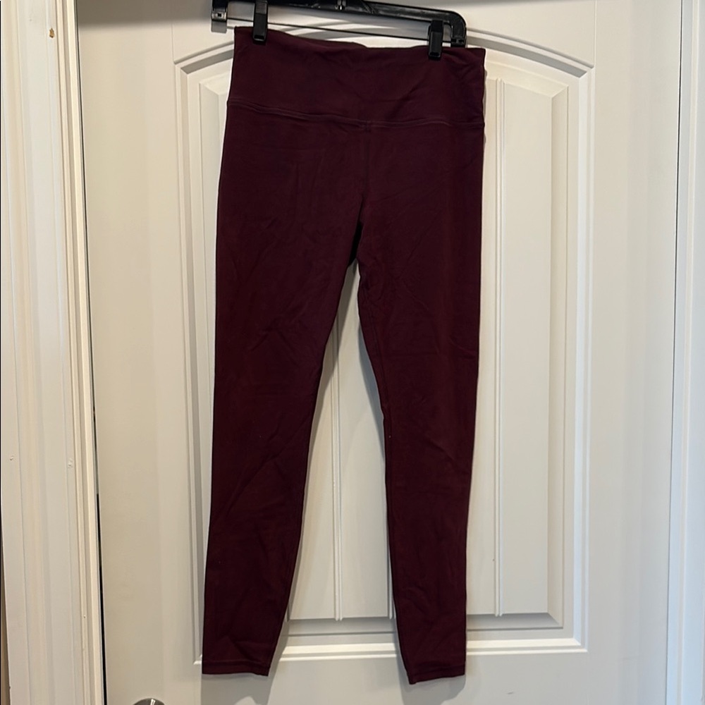 Athleta Cotton Maroon Leggings Size Medium
